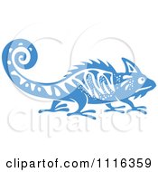Clipart Blue And White Chameleon Lizard Royalty Free Vector Illustration by Vector Tradition SM