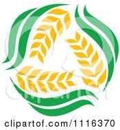 Clipart Strand Of Wheat And Green Leaves 4 Royalty Free Vector Illustration