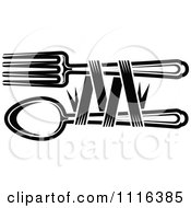 Poster, Art Print Of Black And White Dining And Restaurant Fork And Spoon Silverware