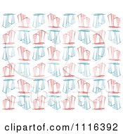 Poster, Art Print Of Seamless Background Pattern Of Blue And Red Skyscraper Buildings On White