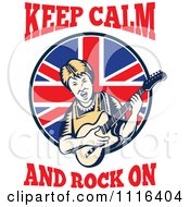 Poster, Art Print Of Retro British Granny Guitarist With Keep Calm And Rock On Text