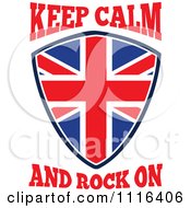 Union Jack British Flag Shield With Keep Calm And Rock On Text