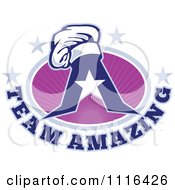Poster, Art Print Of Chef Hat On A Letter A With Team Amazing Text And Purple Rays And Stars