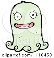 Clipart Green Halloween Spook Ghost 8 Royalty Free Vector Illustration
