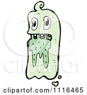 Clipart Green Halloween Spook Ghost 11 Royalty Free Vector Illustration