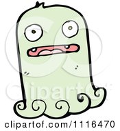 Clipart Green Halloween Spook Ghost 7 Royalty Free Vector Illustration