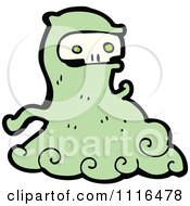 Clipart Green Halloween Skull Ghost 2 Royalty Free Vector Illustration