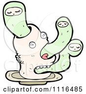 Clipart Halloween Worm Ghosts In A Decapitated Head Royalty Free Vector Illustration by lineartestpilot
