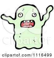 Clipart Green Halloween Spook Ghost 1 Royalty Free Vector Illustration by lineartestpilot