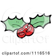 Clipart Christmas Holly Berry Characters 4 Royalty Free Vector Illustration