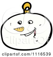 Poster, Art Print Of Christmas Snowman Face Bauble Ornament 4