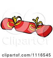 Clipart Red Christmas Cracker 2 Royalty Free Vector Illustration