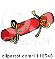 Clipart Red Christmas Cracker 3 Royalty Free Vector Illustration