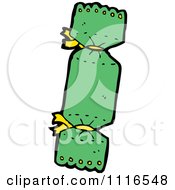 Clipart Green Christmas Cracker 2 Royalty Free Vector Illustration