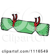 Clipart Green Christmas Cracker 3 Royalty Free Vector Illustration