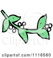 Clipart Sprig Of Christmas Mistletoe 3 Royalty Free Vector Illustration