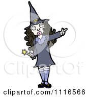Poster, Art Print Of Brunette Halloween Witch Pointing