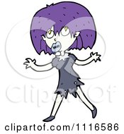 Halloween Vampiress With Purple Hair