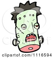 Clipart Angry Frankenstein Head Royalty Free Vector Illustration by lineartestpilot