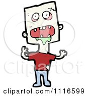 Clipart Drooling Zombie With A Square Head Royalty Free Vector Illustration