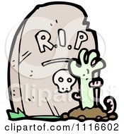 Clipart Zombie Hand With Worms Coming Up From The Grave Royalty Free Vector Illustration