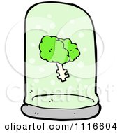 Poster, Art Print Of Green Brain Floating In A Specimen Jar 2