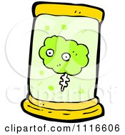 Clipart Green Brain Floating In A Specimen Jar 4 Royalty Free Vector Illustration