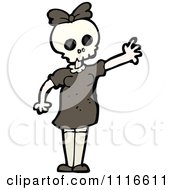Poster, Art Print Of Girl Wearing A Skull Halloween Mask 3