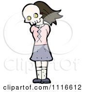 Poster, Art Print Of Girl Wearing A Skull Halloween Mask 4