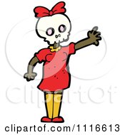 Clipart Girl Wearing A Skull Halloween Mask 5 Royalty Free Vector Illustration by lineartestpilot