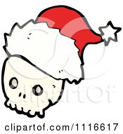 Clipart Christmas Skull Wearing A Santa Hat 1 Royalty Free Vector Illustration