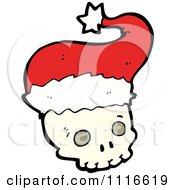 Clipart Christmas Skull Wearing A Santa Hat 2 Royalty Free Vector Illustration