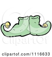 Clipart Green Christmas Elf Shoes 2 Royalty Free Vector Illustration