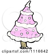 Clipart Pink Christmas Tree 2 Royalty Free Vector Illustration