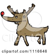 Poster, Art Print Of Red Nosed Christmas Reindeer 1