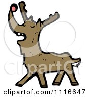 Clipart Red Nosed Christmas Reindeer 2 Royalty Free Vector Illustration by lineartestpilot