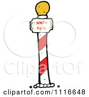 Clipart Spiral North Pole Post And Sign 1 Royalty Free Vector Illustration by lineartestpilot