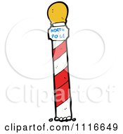 Clipart Spiral North Pole Post And Sign 2 Royalty Free Vector Illustration