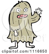 Poster, Art Print Of Brown Hairy Halloween Monster Waving