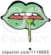 Clipart Green Lips With Drool Royalty Free Vector Illustration by lineartestpilot