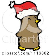 Festive Christmas Penguin Wearing A Santa Hat 3