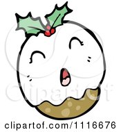 Clipart Christmas Pudding Character 3 Royalty Free Vector Illustration