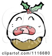 Clipart Christmas Pudding Character 7 Royalty Free Vector Illustration