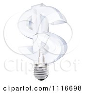 Poster, Art Print Of 3d Glass Dollar Symbol Light Bulb