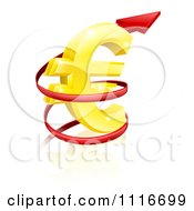 3d Increase Spiraling Red Arrow Around A Golden Euro Currency Symbol