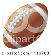 Poster, Art Print Of Traditional American Football With White Lines And Laces