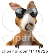 Clipart Of A 3d Aussie Kangaroo Wearing Sunglasses And Hopping By Royalty Free CGI Illustration by Julos