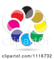 Vector Clipart Of A Round Colorful Ring Of Dots And Shadows Royalty Free Graphic Illustration by michaeltravers