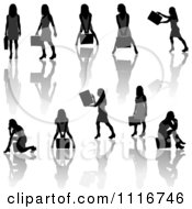 Poster, Art Print Of Silhouetted Black Businesswomen Posing With Briefcases 4