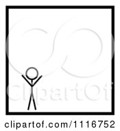 Clipart Of A Stick Man And Black Square Border Royalty Free Illustration by oboy